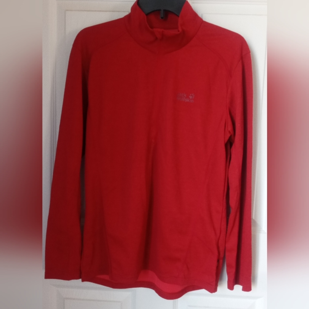 Jack Wolfskin Bold Red Half-Zip Top - Picture 4 of 5